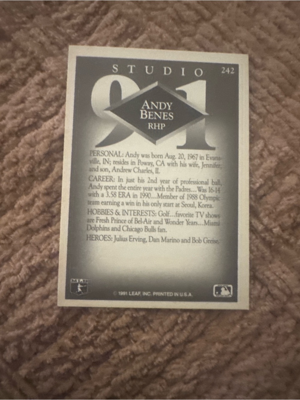 Studio 91 Sports Card Wall Accent - Black and White